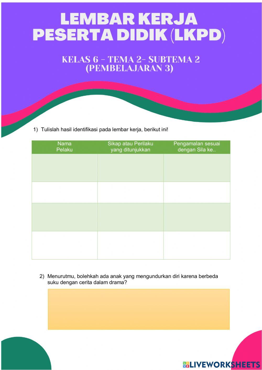 Lkpd kelas 6 tema 2