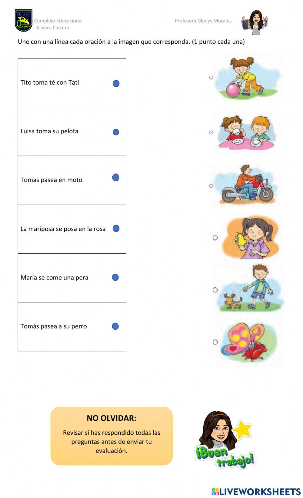 Evaluación comprensión lectora