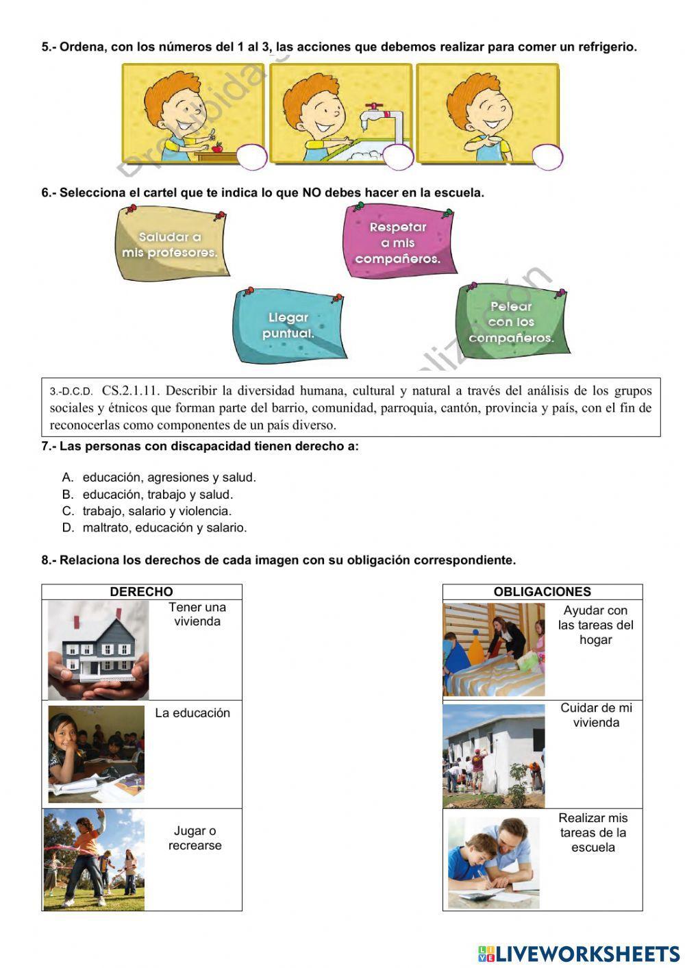 EVALUACION DIAGNOSTICA DE SOCIALES 3RO