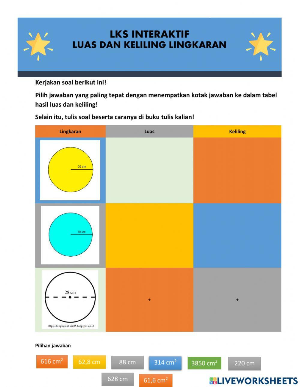 Luas dan keliling lingkaran