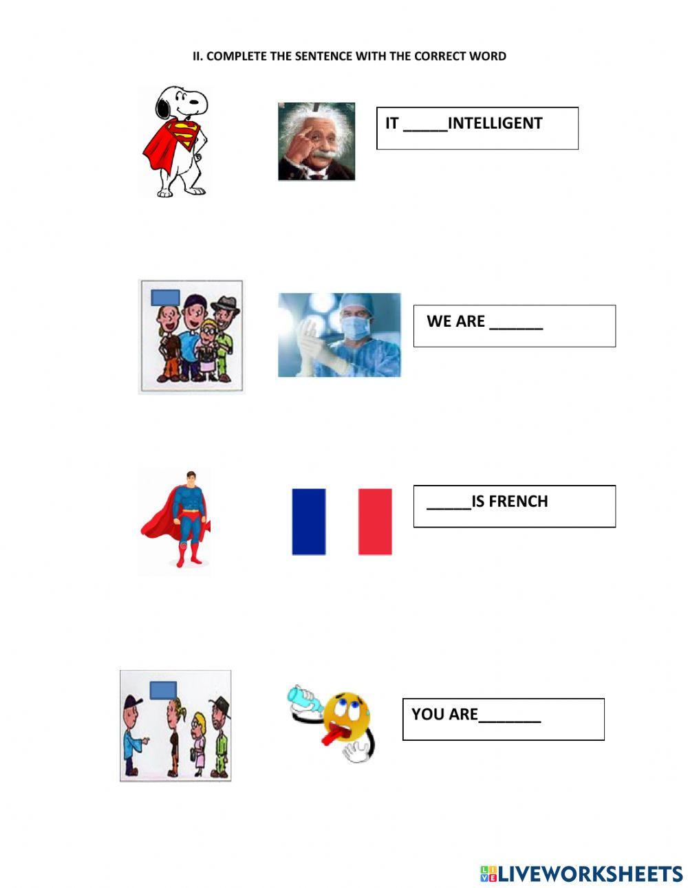 Verb to be and personal pronouns