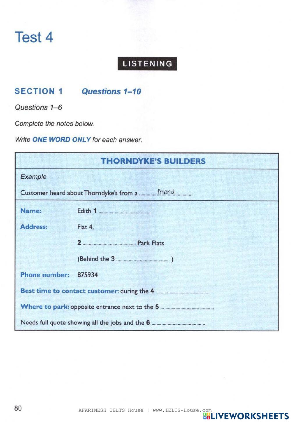 IELTS listening Section 10.1