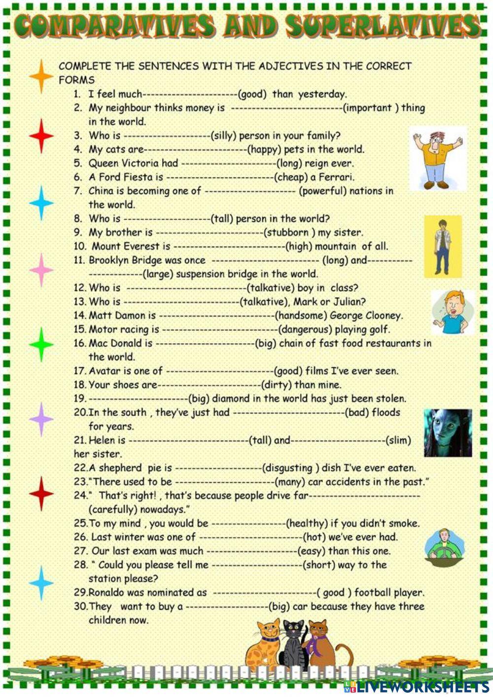 Comparative and superlative adjectives