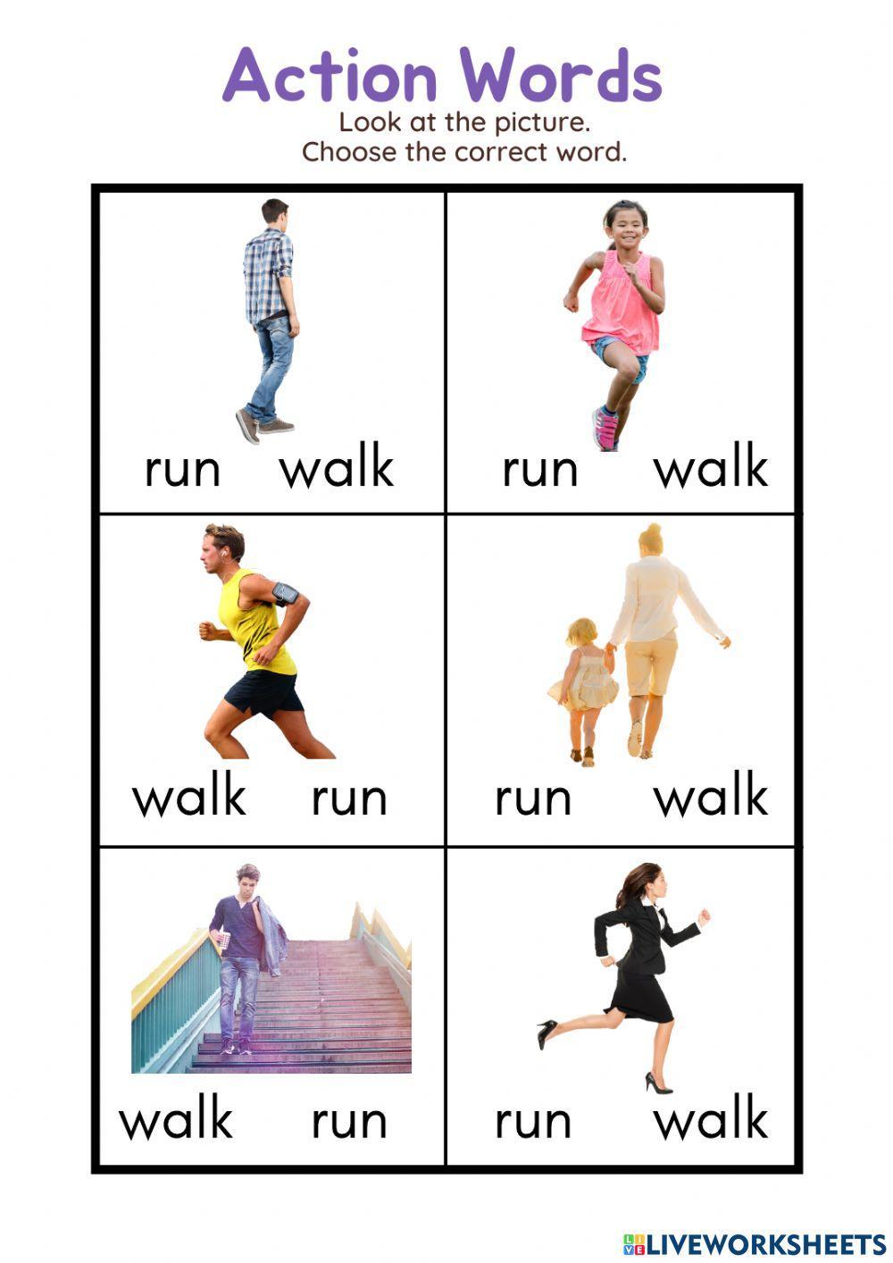 Action Words: Walk, Run 2
