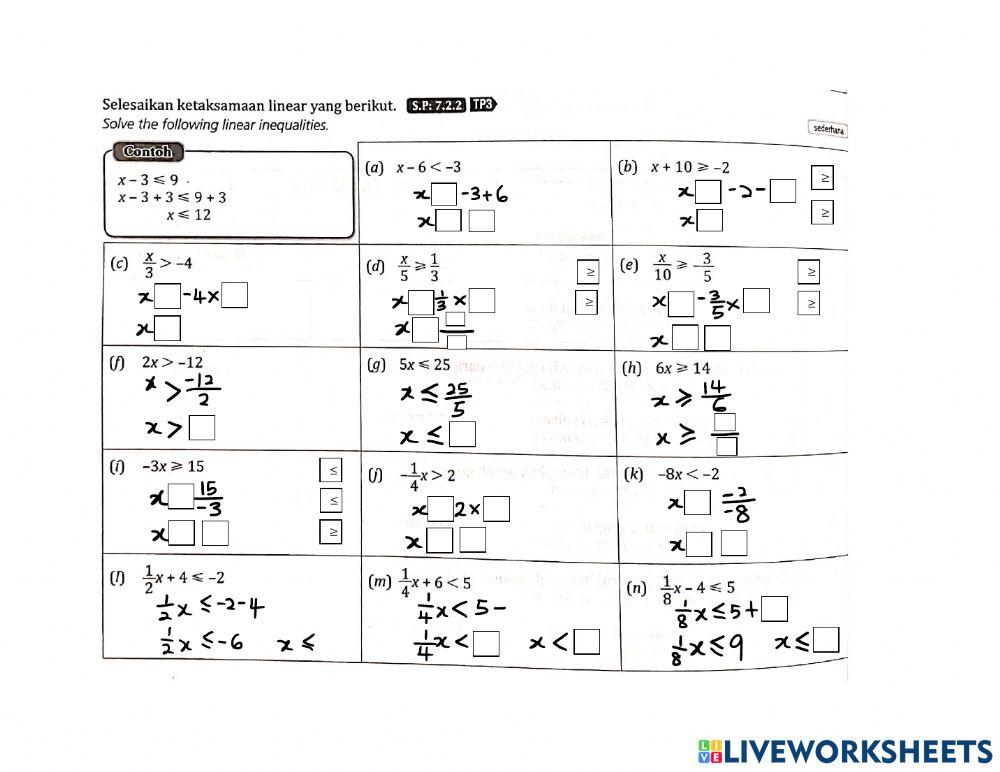 Math - Linear Inequality