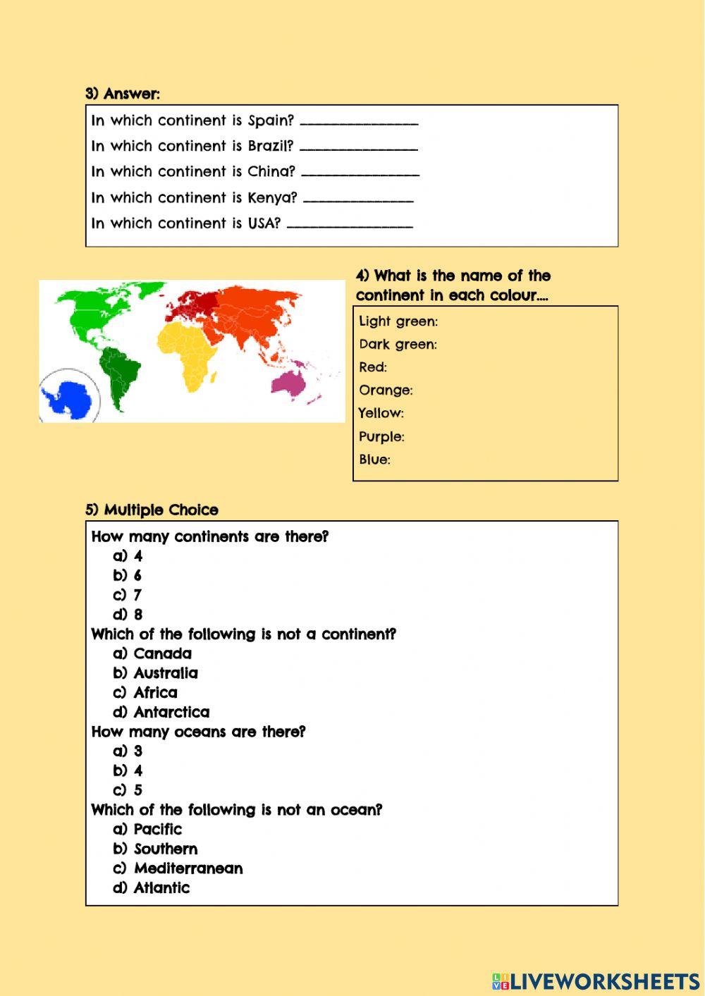 Continents and Oceans