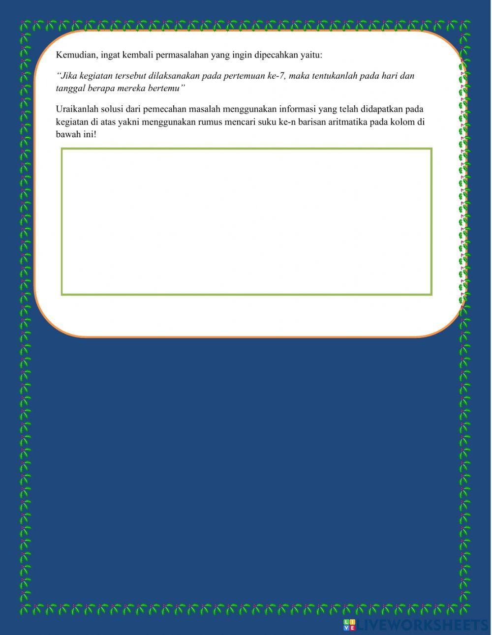 LK Online Barisan Aritmatika X SMK