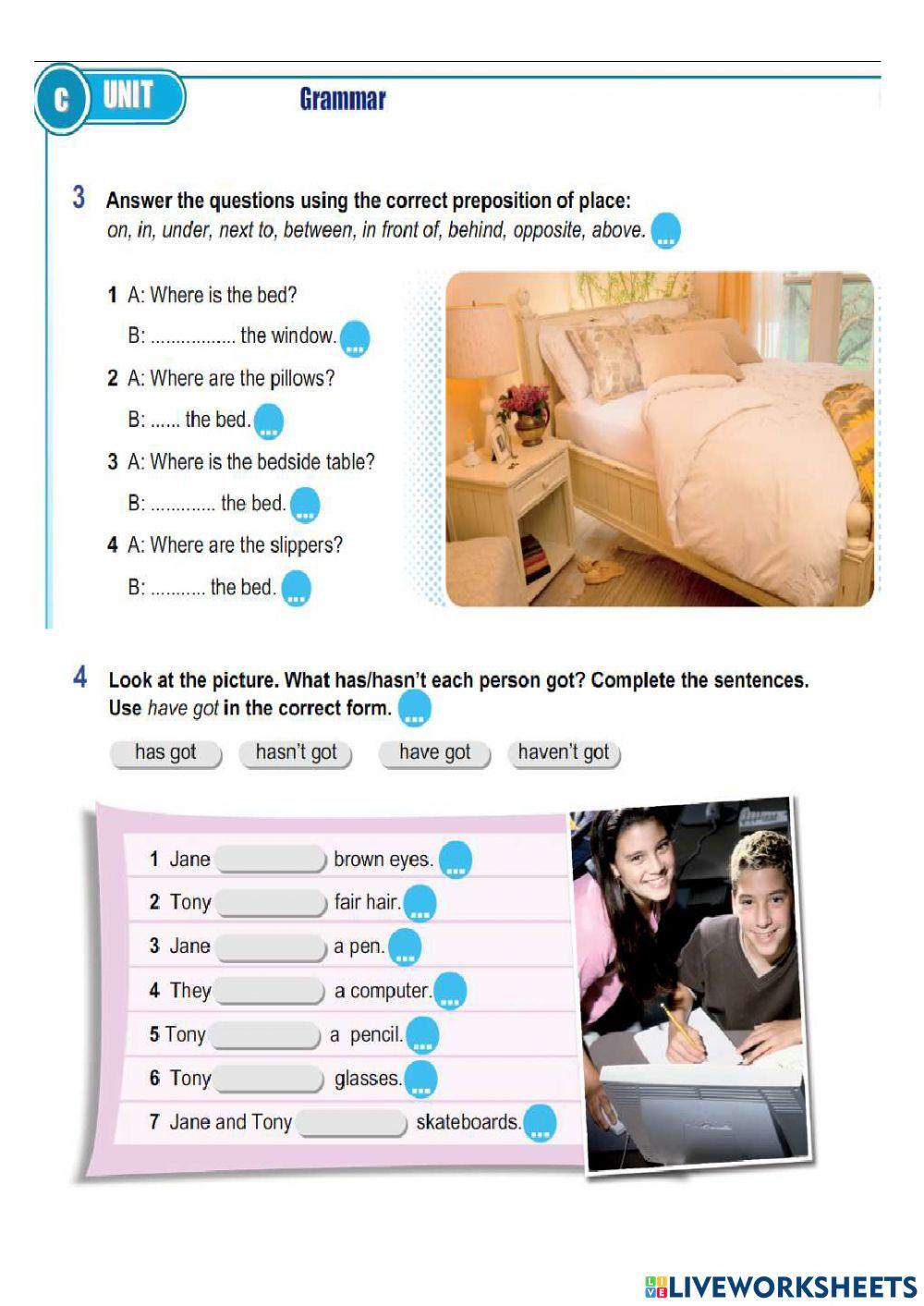 Preposition of place