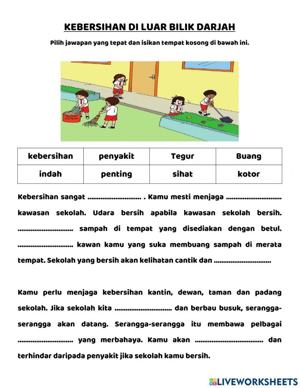 Kebersihan di luar bilik darjah