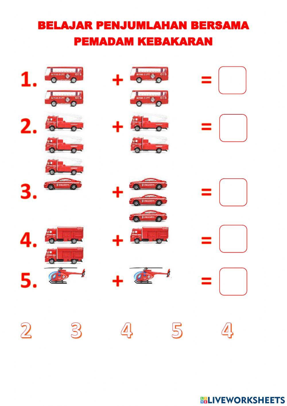 Penjumlahan bersama pemadam kebakaran