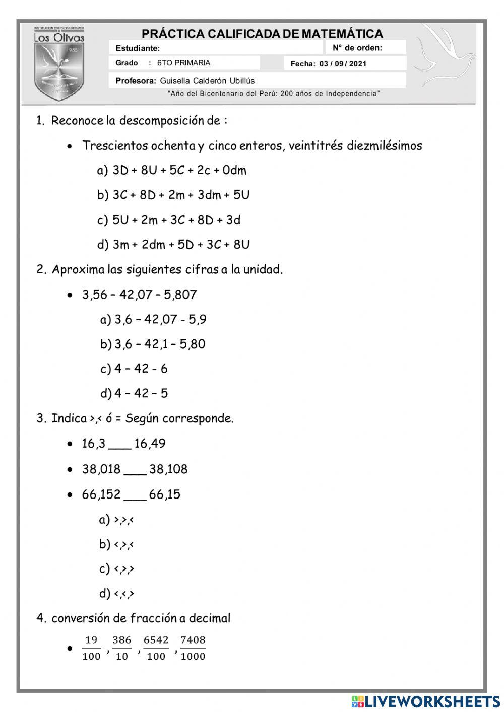 Practica Calificada Matematica