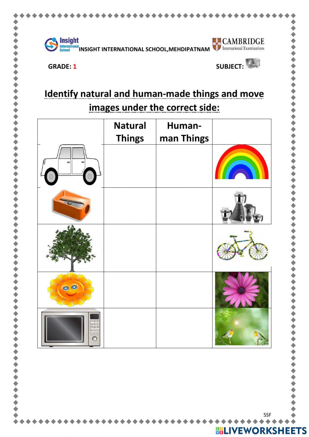 Printable Natural Resources Natural And Man-made Worksheets, 59% OFF