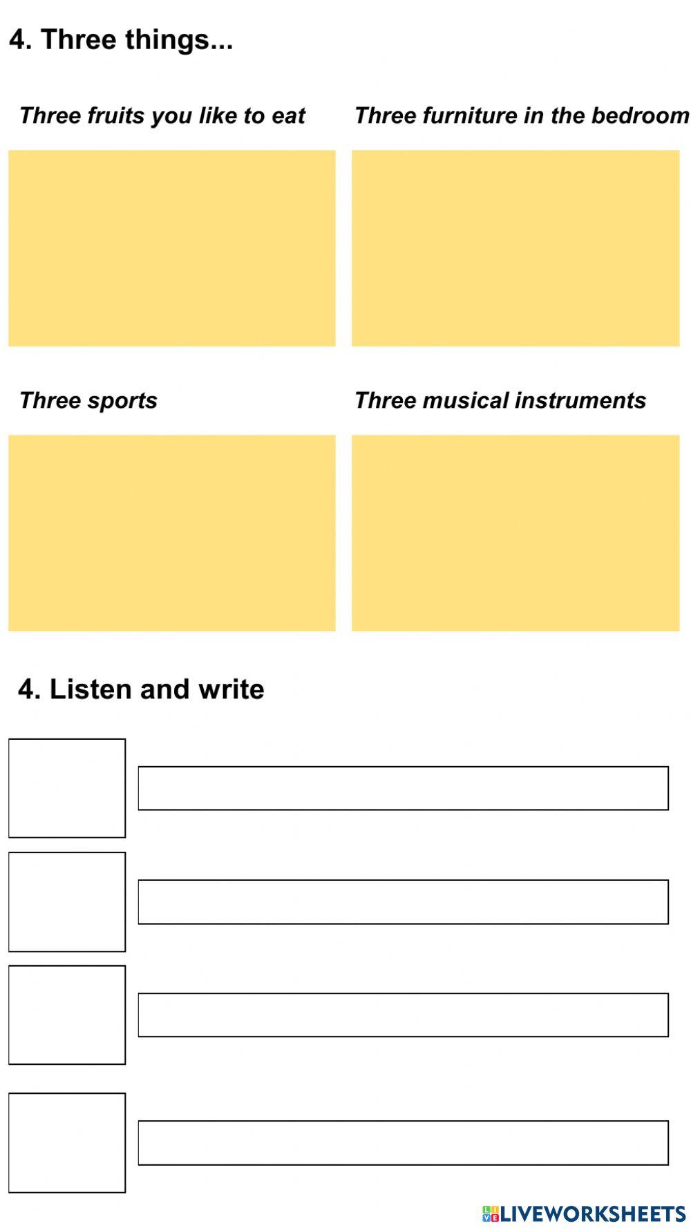 Review 4 interactive exercise for 3 | Live Worksheets
