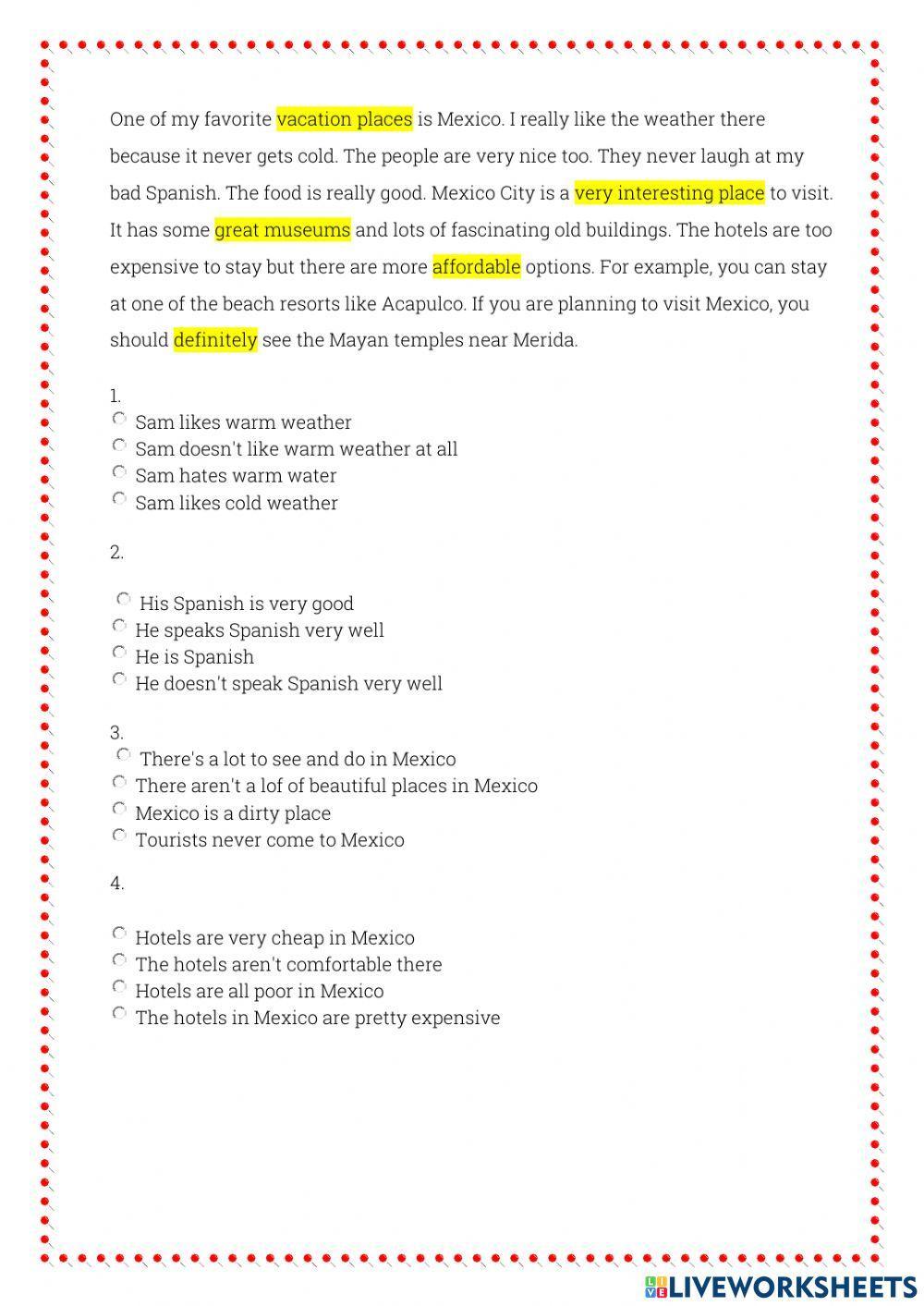 Reading: my vacation