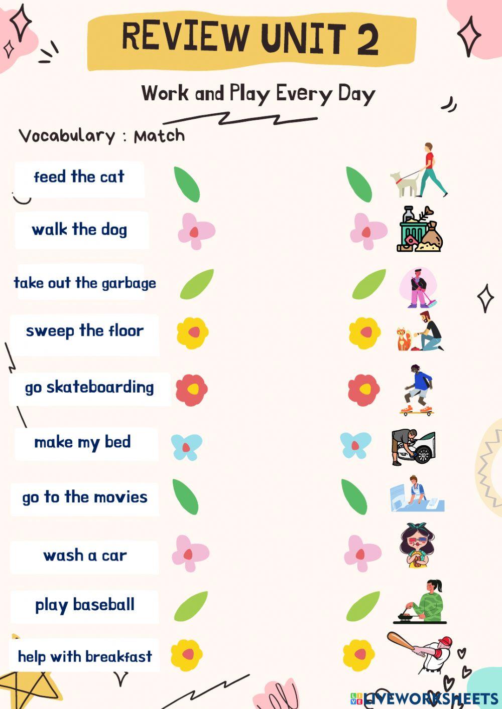 Work and Play Every Day worksheet | Live Worksheets