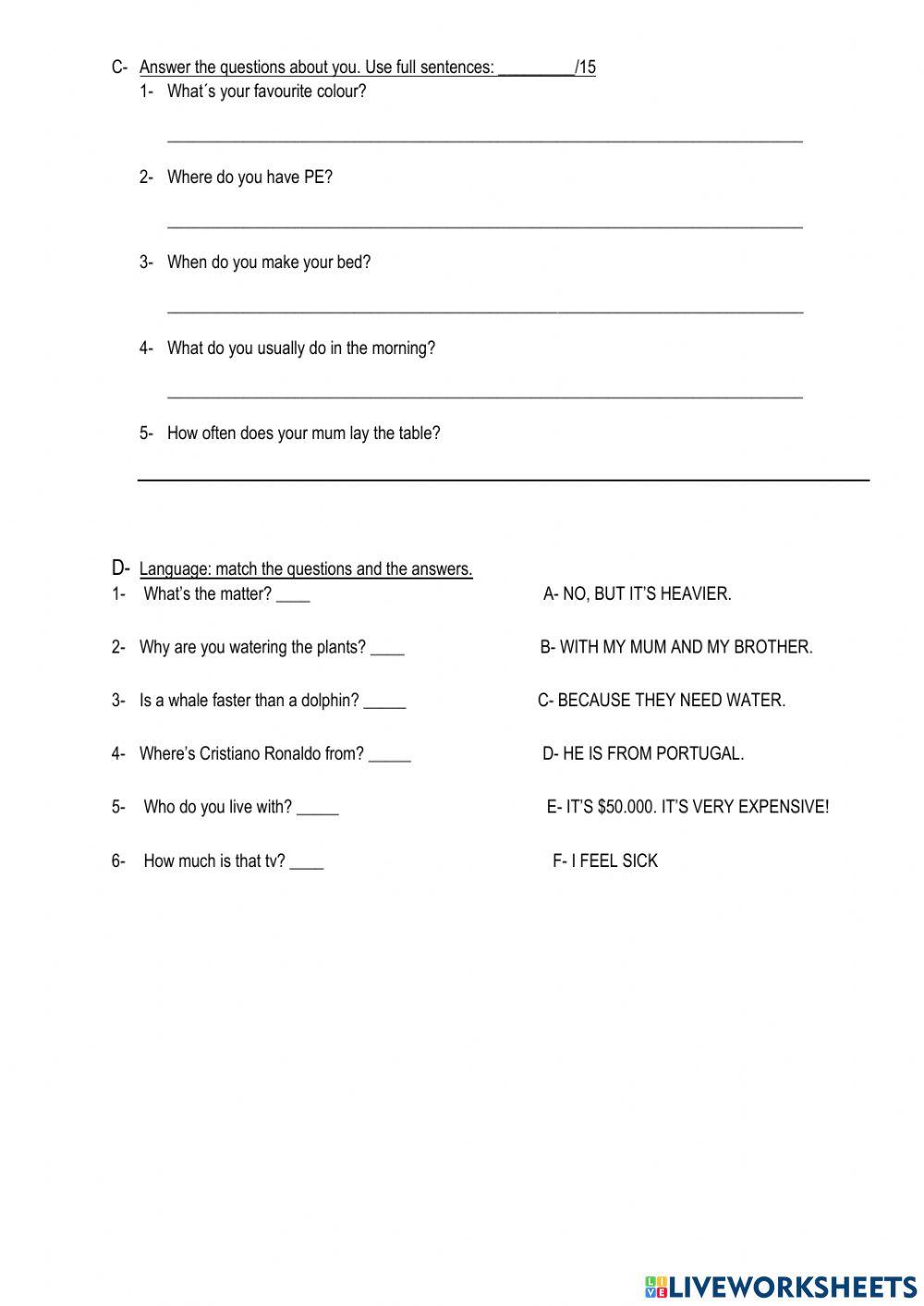 Mid term exam kids 4