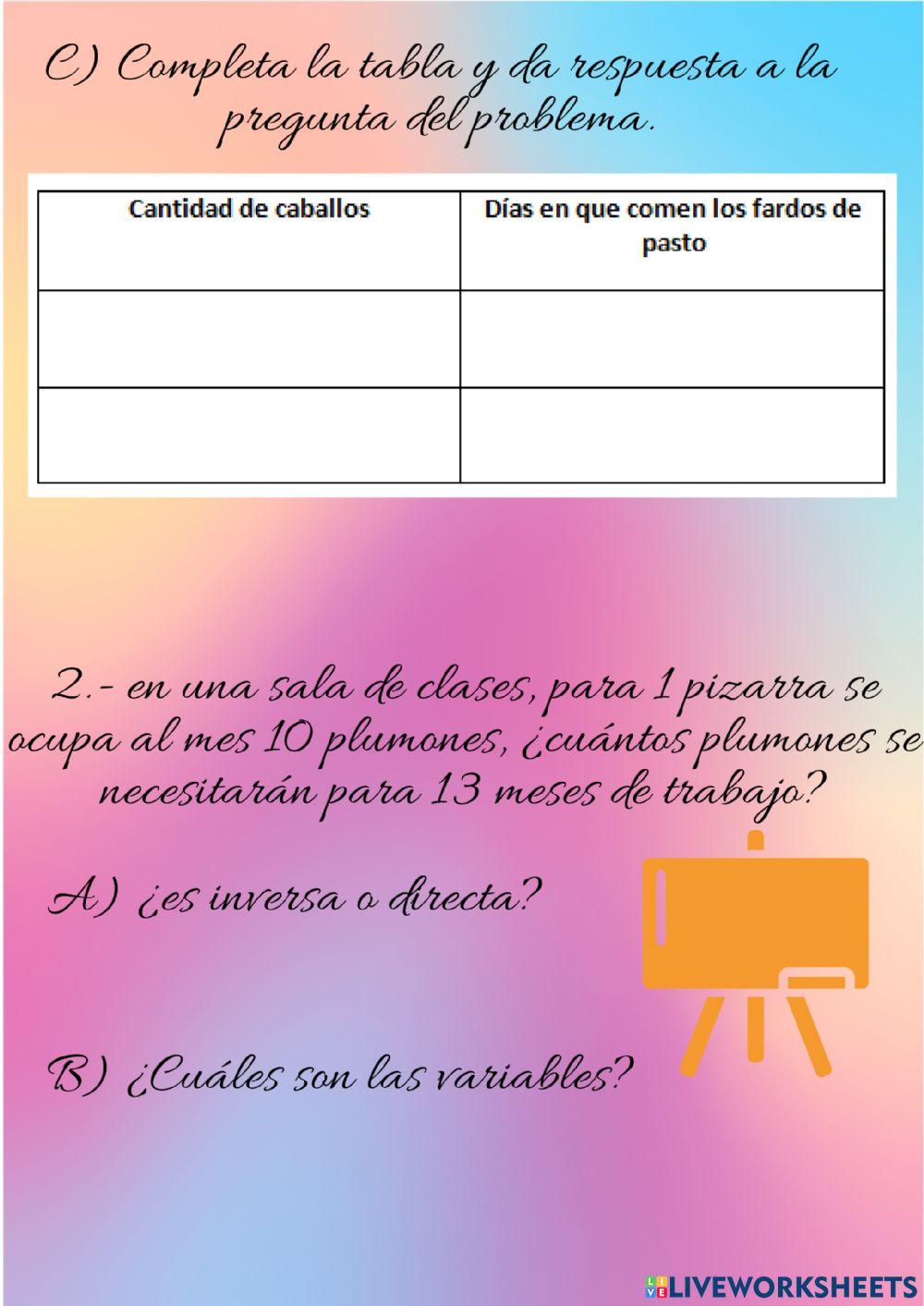 Proporción directa e inversa