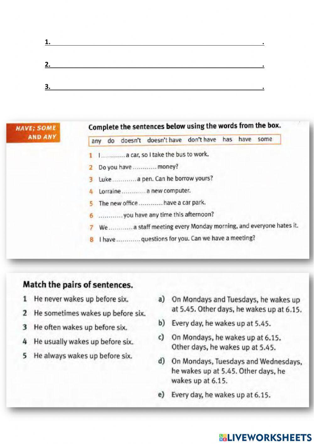 Market leader Unit 1, 2, 3