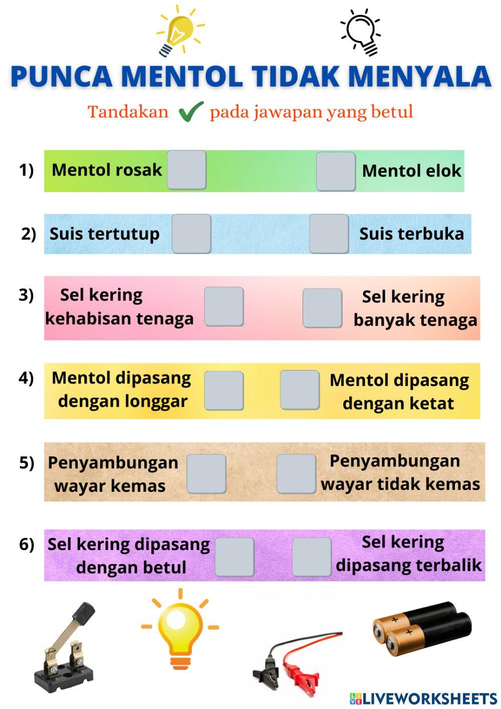 Punca Mentol Tidak Menyala