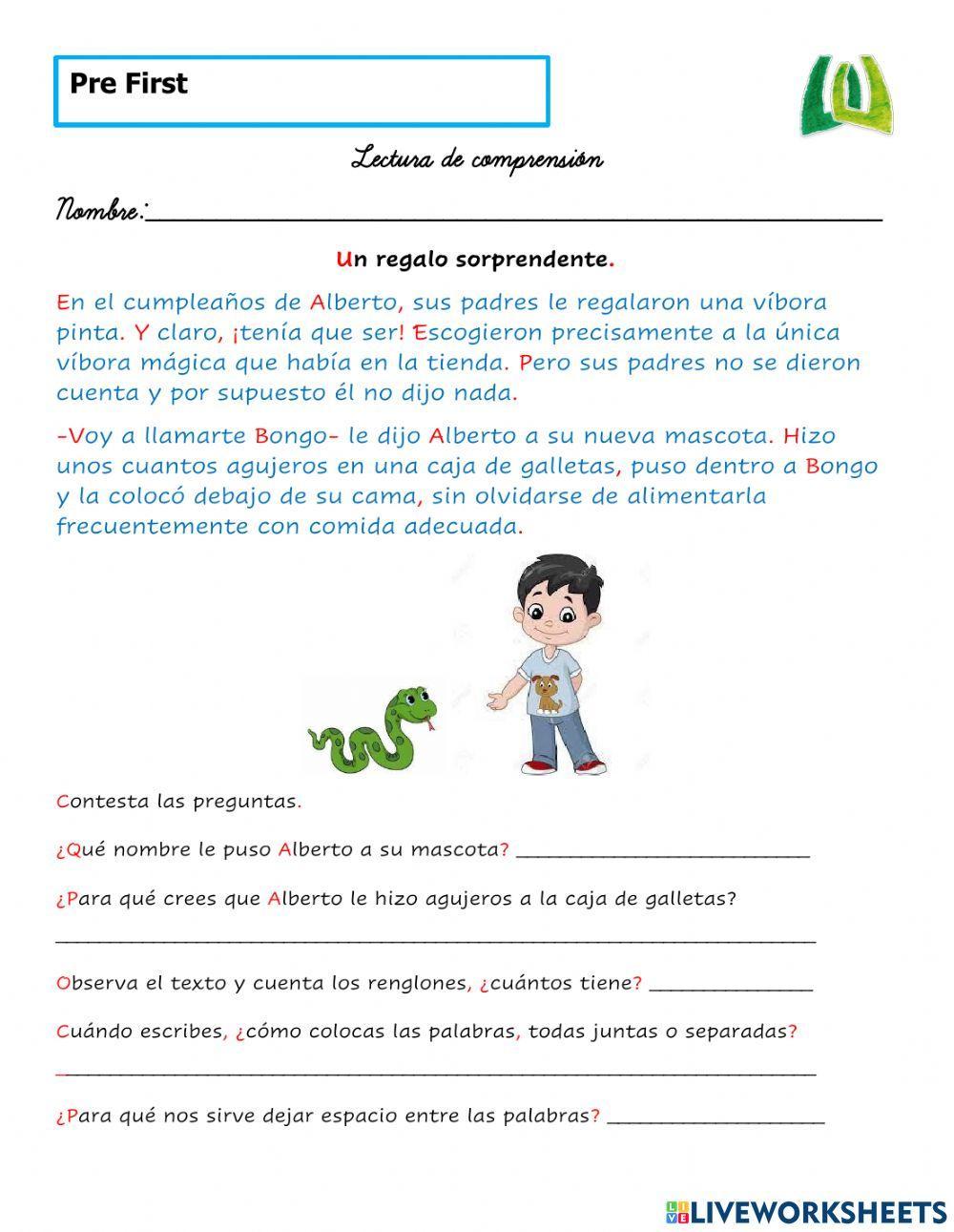 Lectura de comprensión.