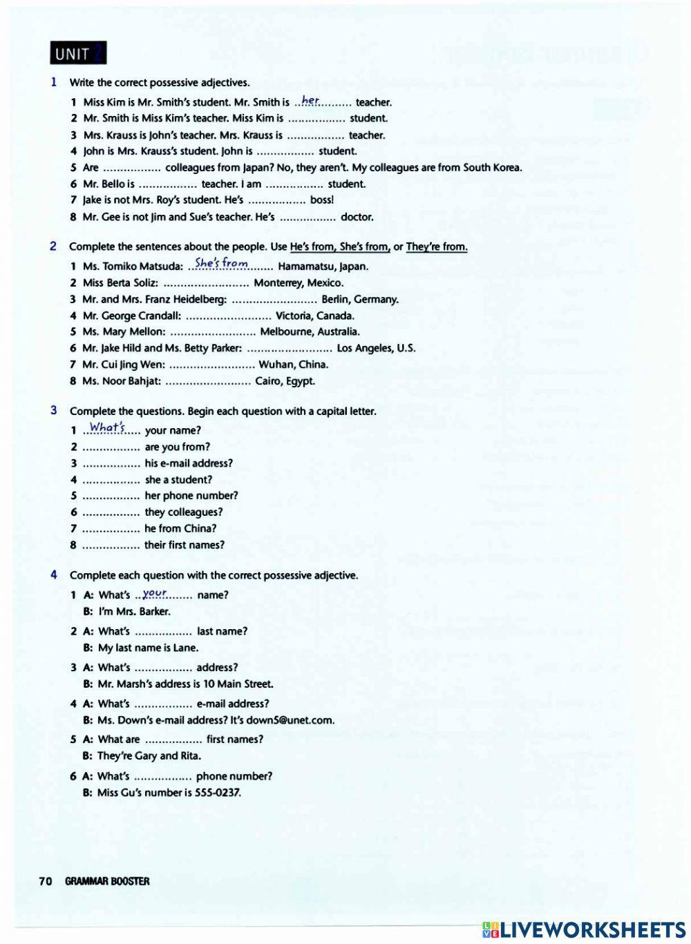 Top notch f. unit 2 lesson