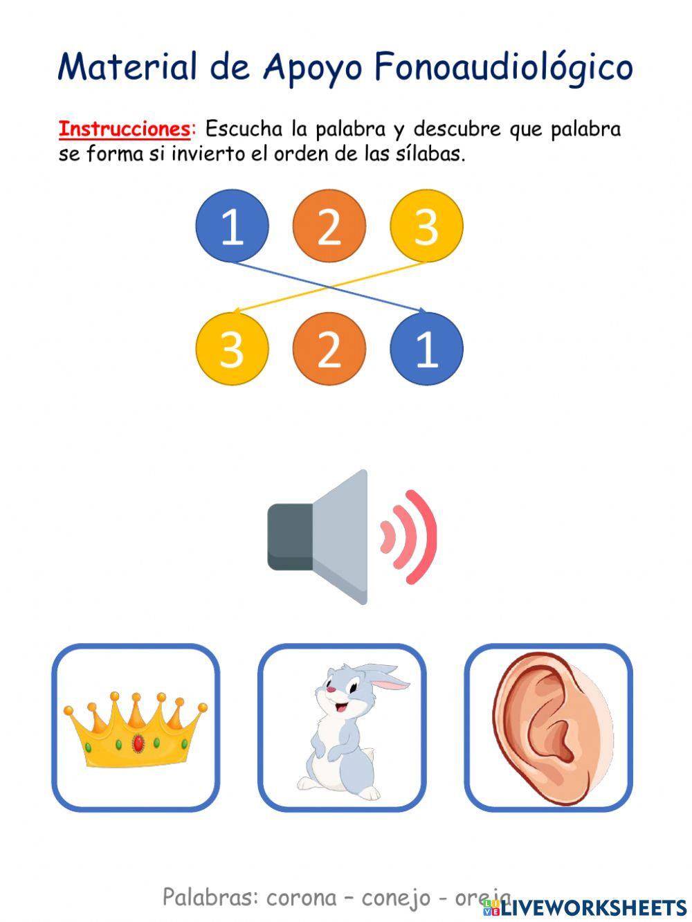 Inversión silábica palabras trisilábicas