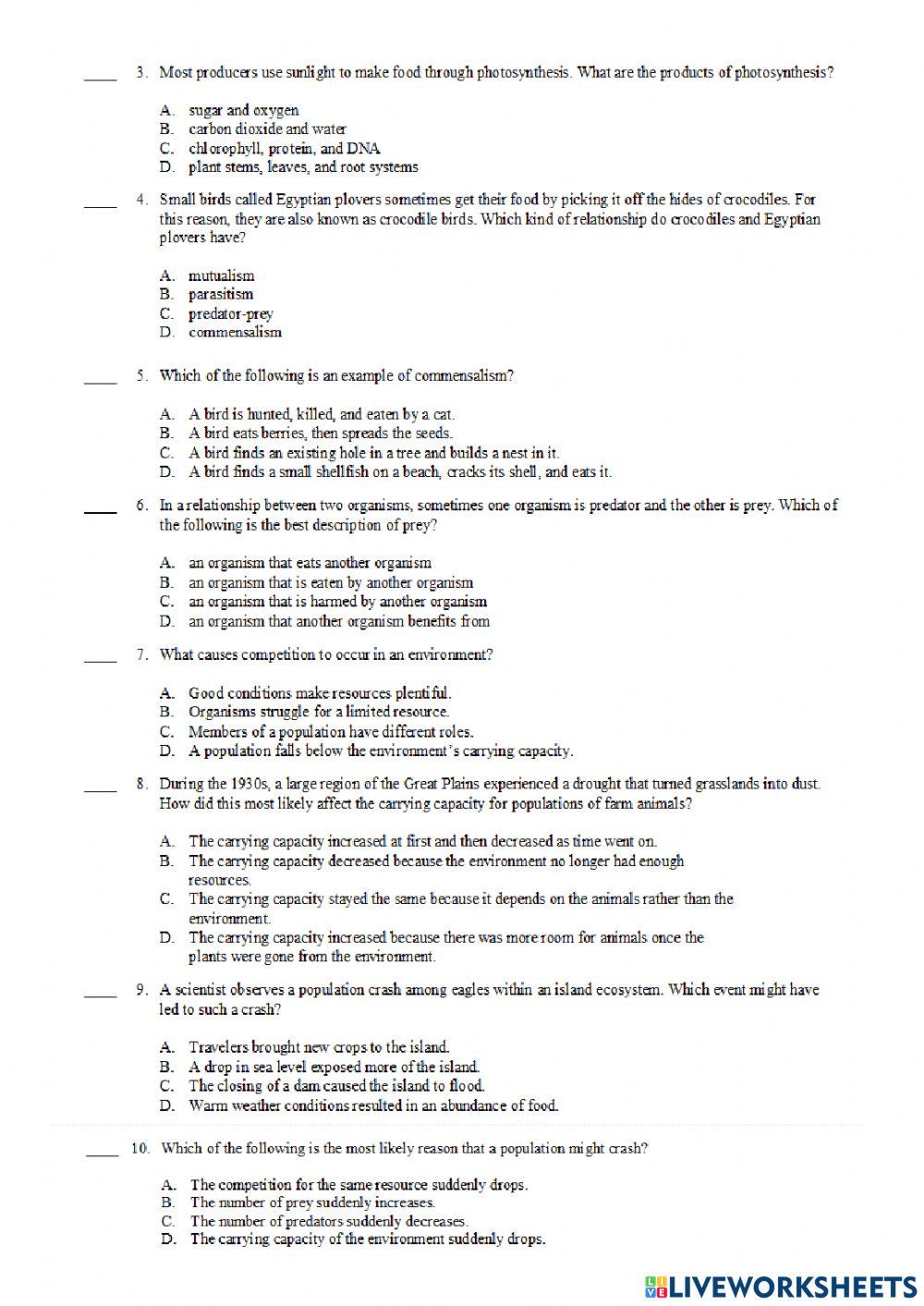 Ecology and the environment