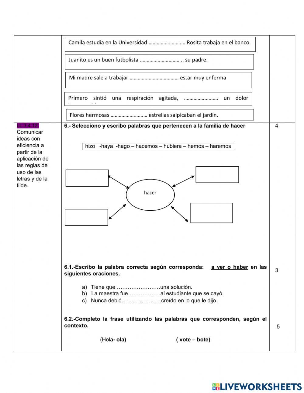 Evaluación diagnóstica lengua