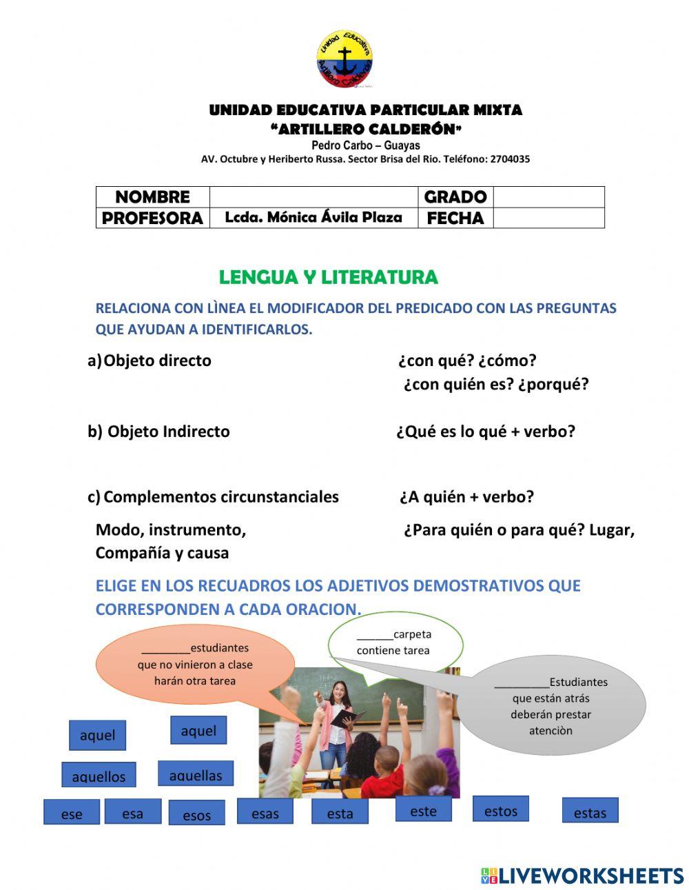 Modificadores del predicado