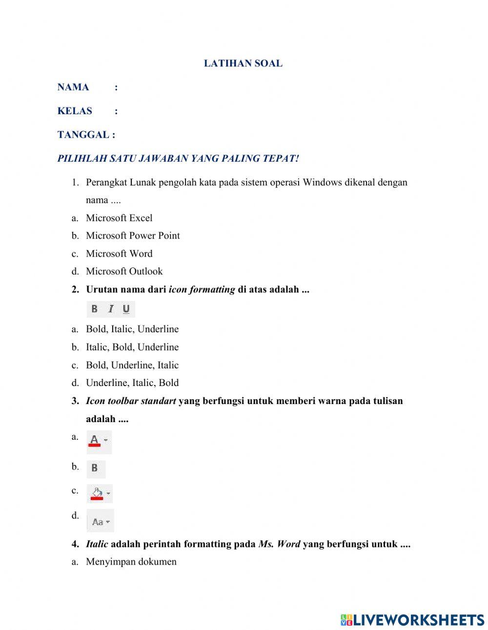 Latihan soal Dewi Malinda