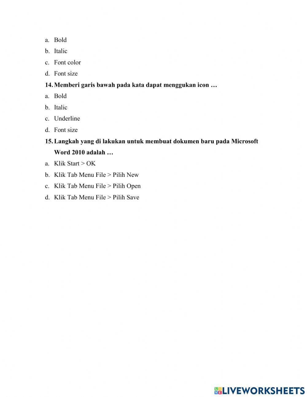 Latihan soal Dewi Malinda