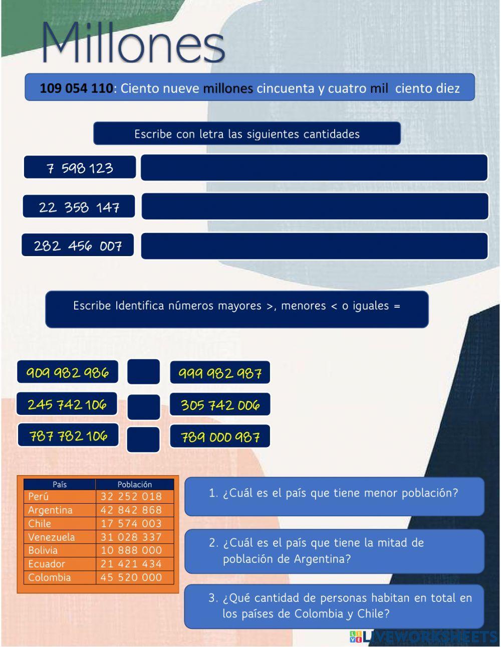 Escritura de cantidades