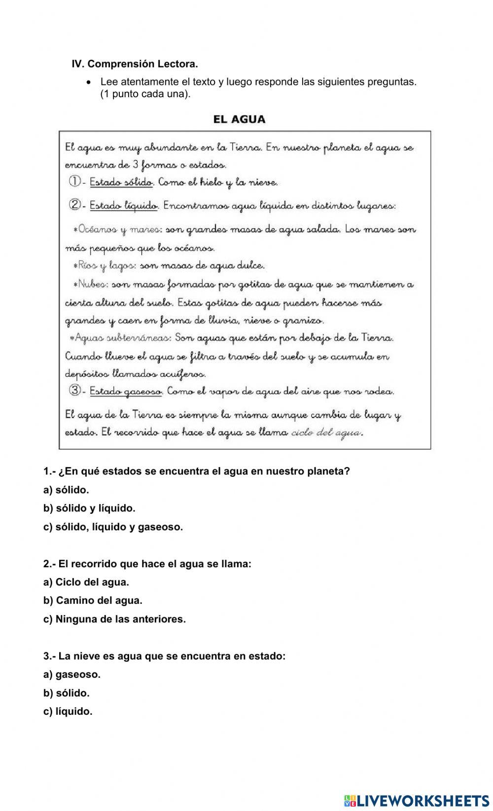 Evaluación Ciencias Naturales 2do básico