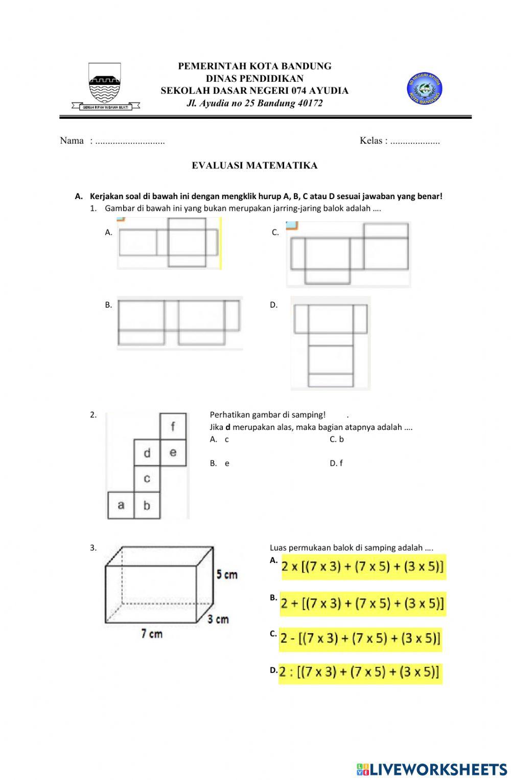 Evaluasi Matematika 2