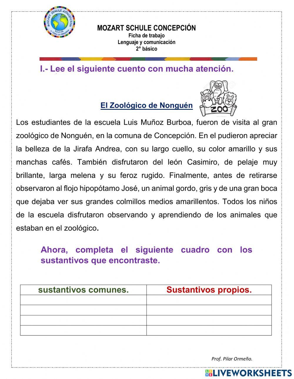 Sustantivos y lectura