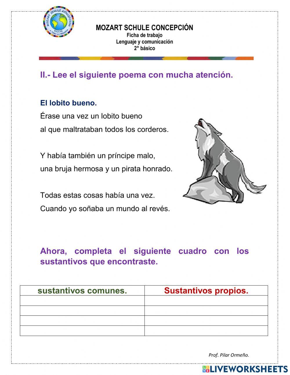 Sustantivos y lectura