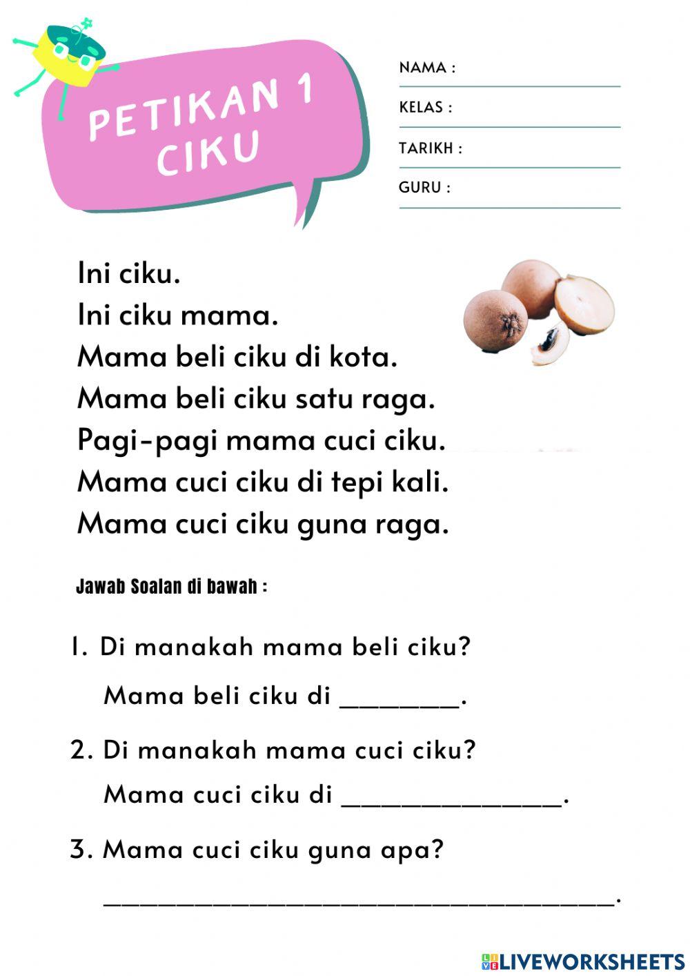 Latihan Pengayaan Bahasa Melayu Tahun 2