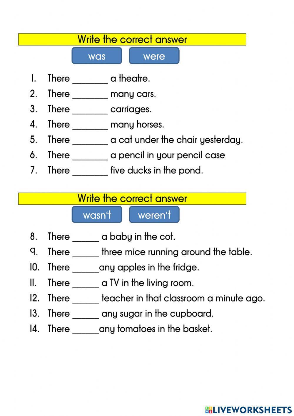 Year 3: unit 8  (was-were-wasn't-weren't)
