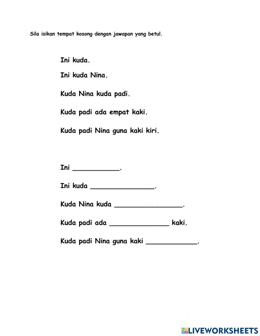 UJIAN BAHASA MELAYU 1464475 | Dayah0606 | Live