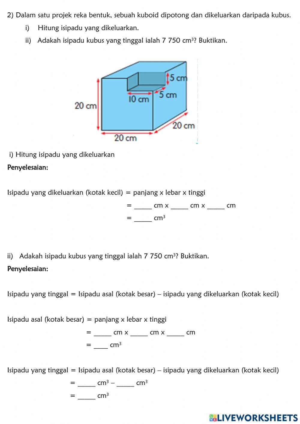 Penyelesaian masalah isipadu bongkah