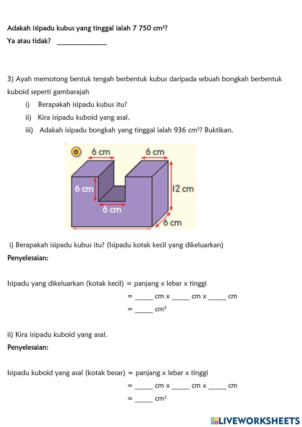 Penyelesaian masalah isipadu bongkah