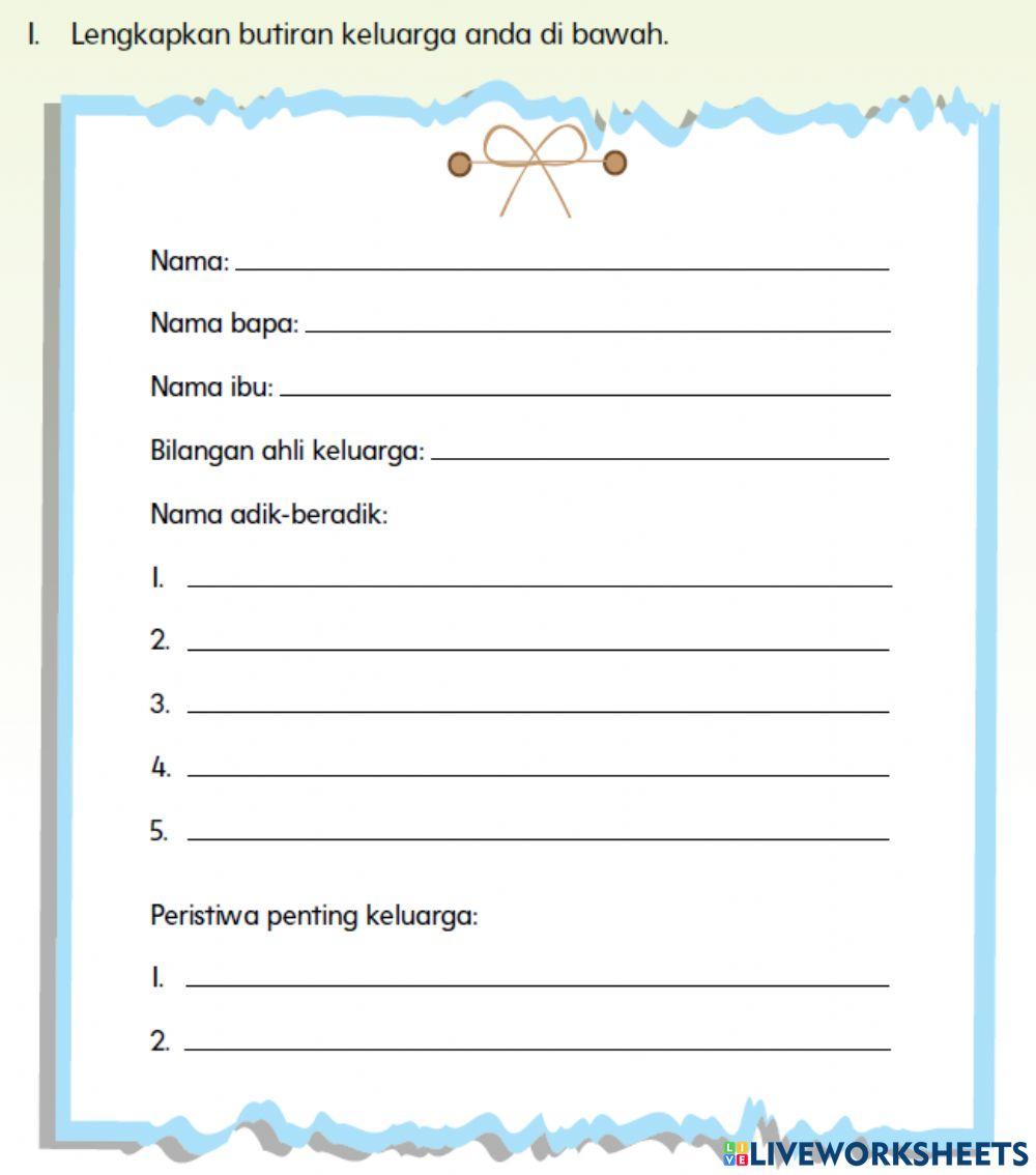 Latihan Pengukuhan Sejarah Keluarga Saya