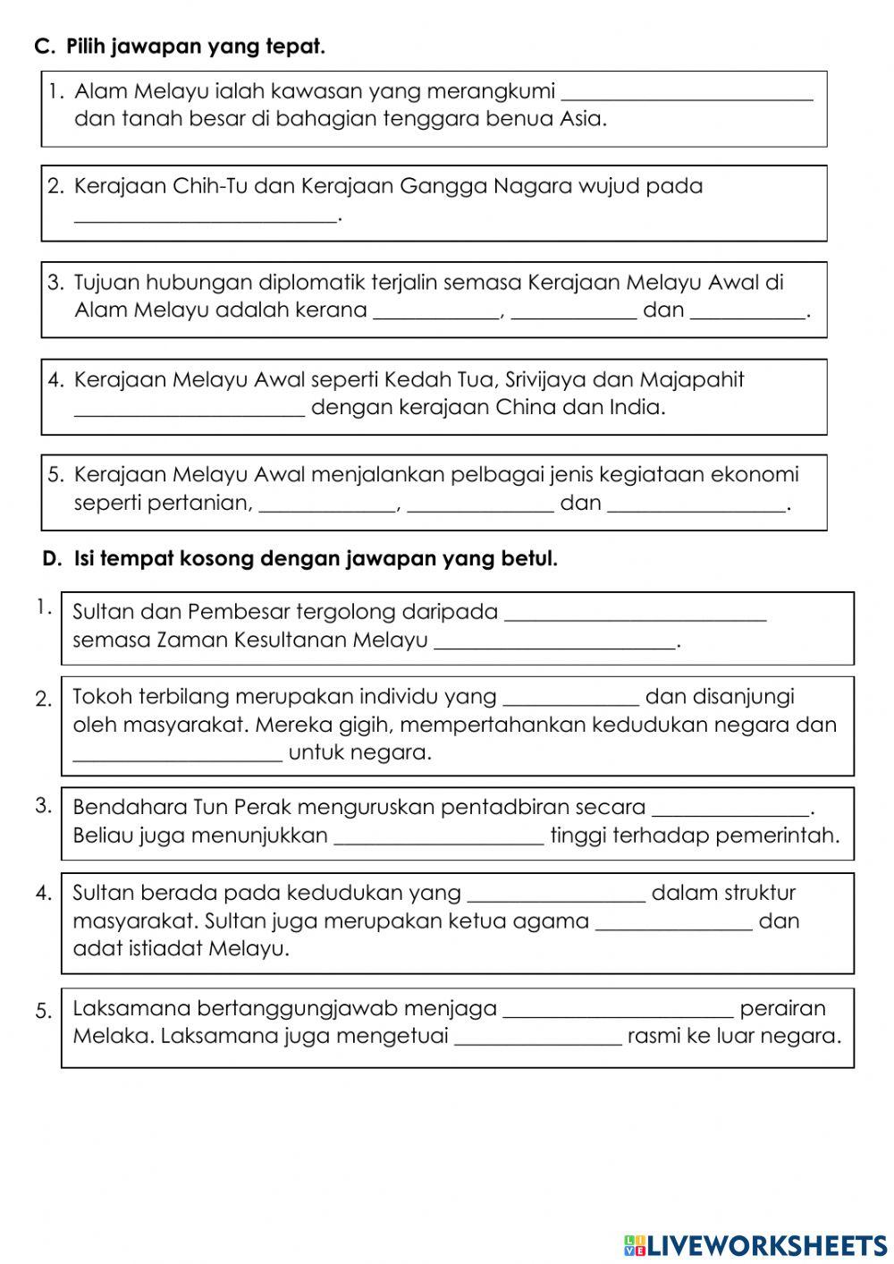 Ujian Sejarah Tahun 4