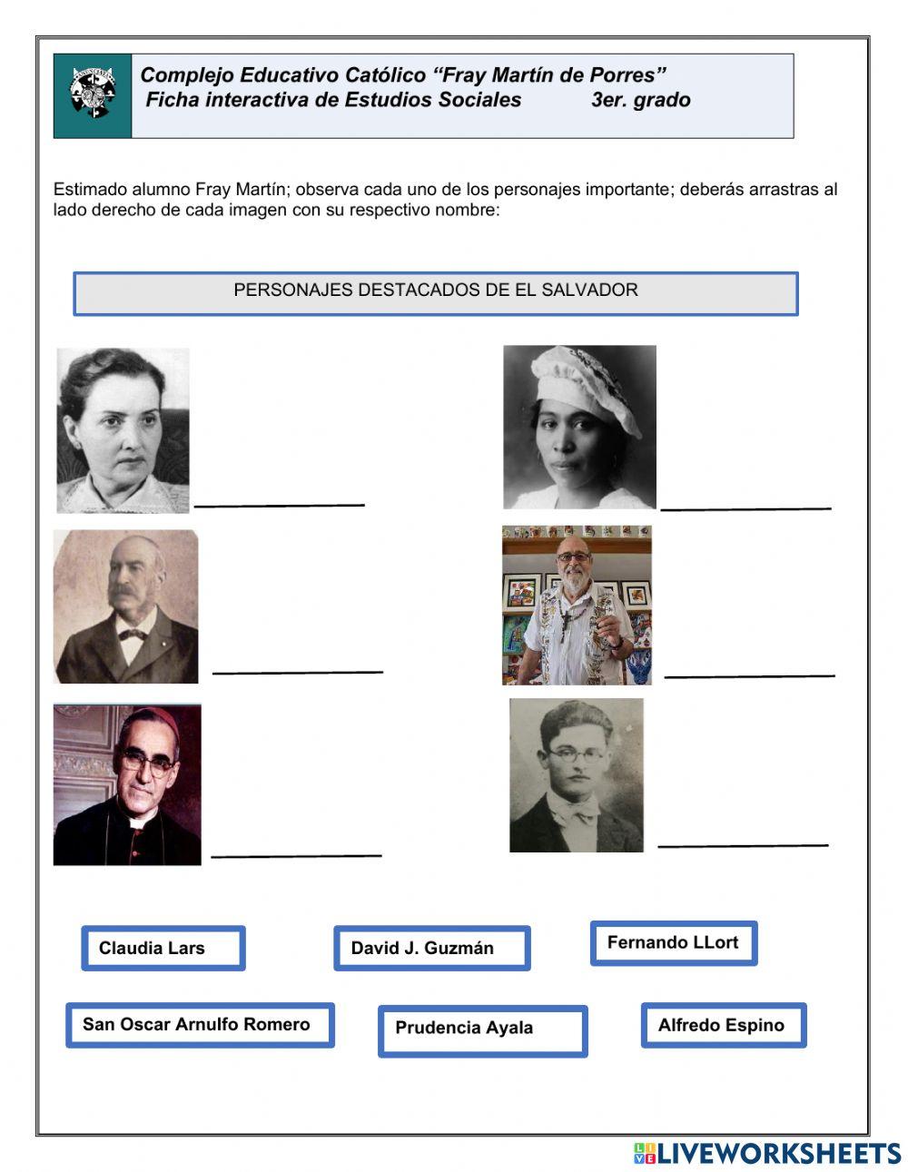 Personajes destacados en El Salvador