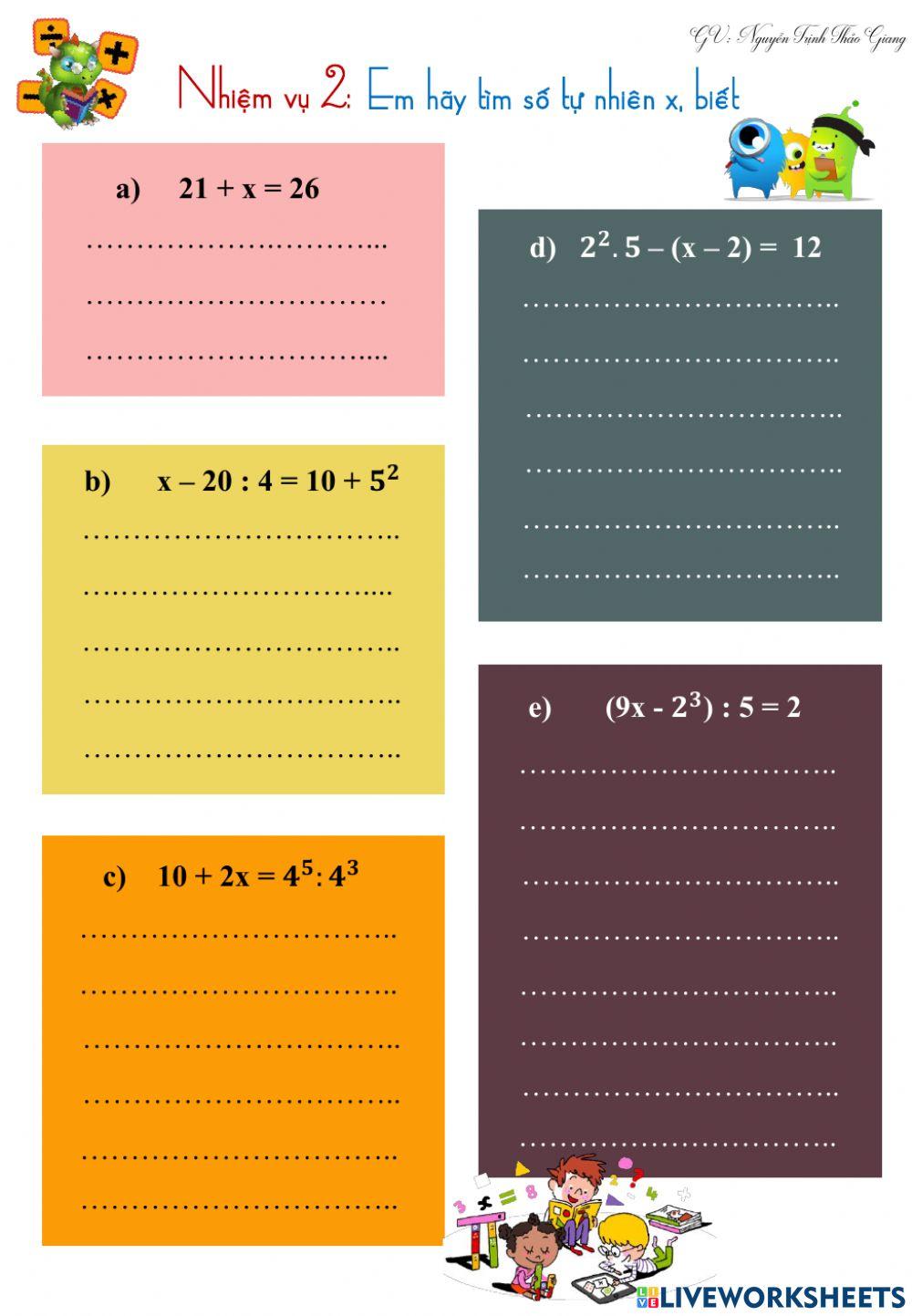 Thứ tự thực hiện phép tính