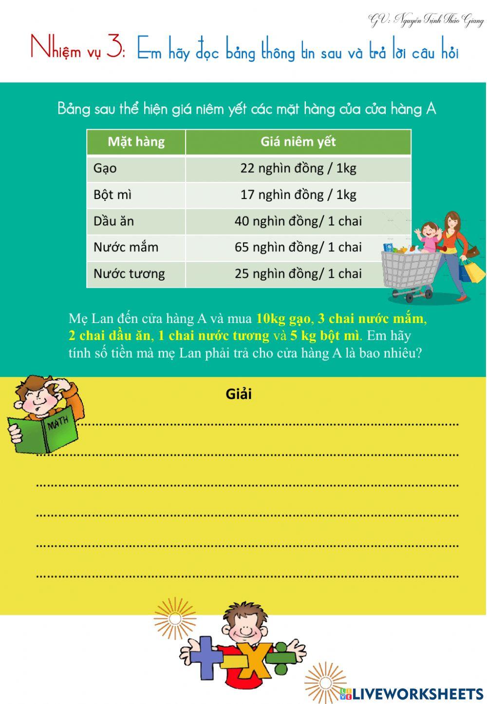 Thứ tự thực hiện phép tính