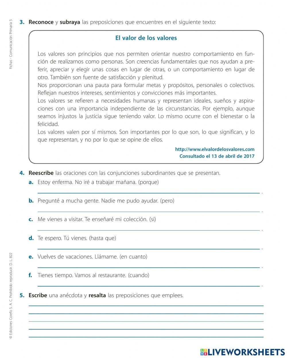 Conjunciones y preposiciones