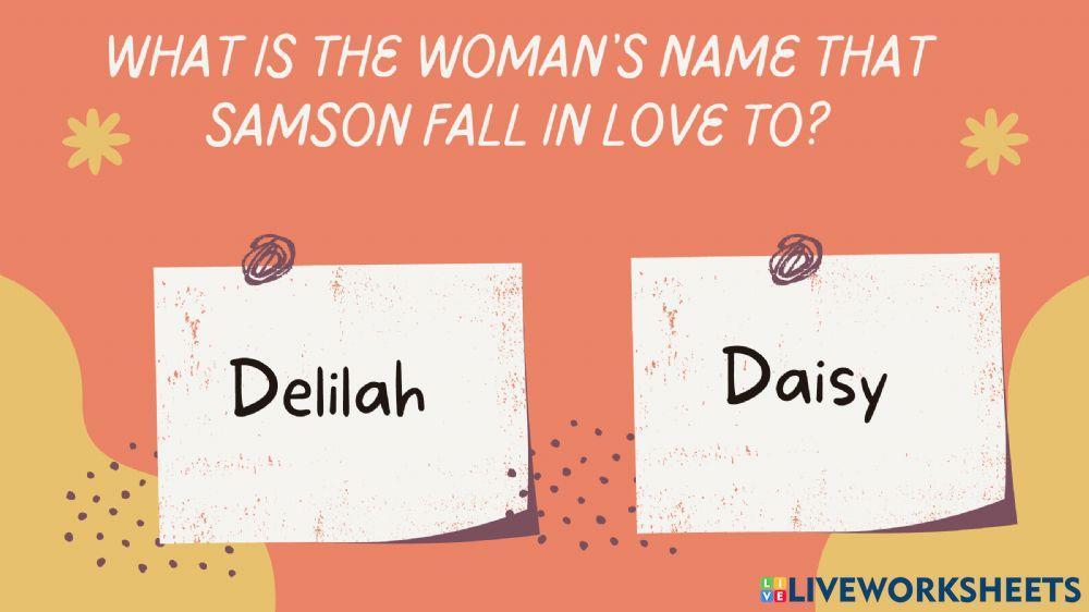 Kids Bible Study (Samson and Delilah))