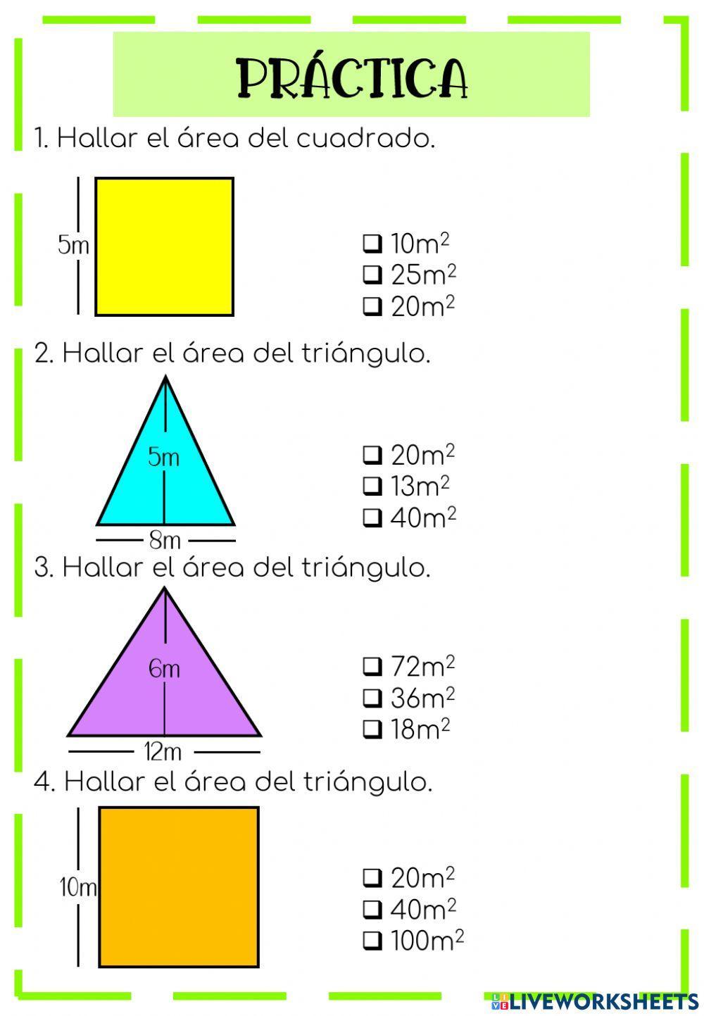 Ejercicios de áreas