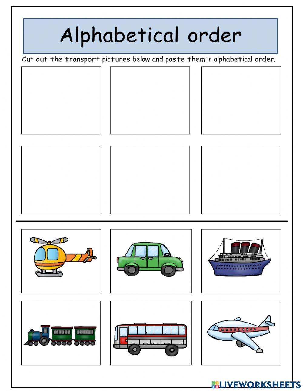 Year 1 - Comprehension (Transport)